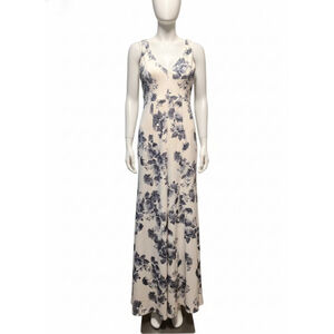 Women's B Smart Juniors 9 Beige Blue Floral Maxi Dress